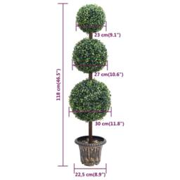 Berkfield Home Lush Artificial Boxwood Plant with Pot Ball Shaped Green 118 cm - thumbnail 5