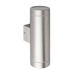 Netlighting Palin XL Outdoor Up Down Wall Lamp Brushed Stainless Steel & Clear Glass IP44 in Grey - thumbnail 4