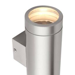 Netlighting Palin XL Outdoor Up Down Wall Lamp Brushed Stainless Steel & Clear Glass IP44 in Grey - thumbnail 5