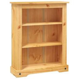 Berkfield Home Beautiful 3-Tier Bookcase Mexican Pine Corona Range 81x29x100 cm in Light Brown - Size: 81 x 29 x 100 cm - thumbnail 3