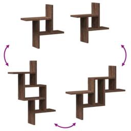Berkfield Home Wall Shelves 2 pcs Brown Oak 38x12x38 cm Engineered Wood - Size: 38 x 12 x 38 cm - thumbnail 7