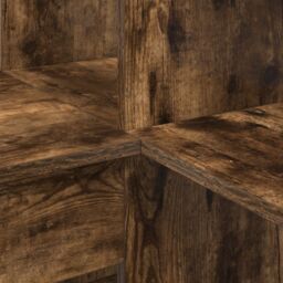 Berkfield Home Corner Desk with Shelf with Storage Smoked oak 101.5 x 149.5 x 149.5 cm in Brown - thumbnail 8