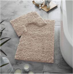 GAVENO CAVAILIA 2 Piece Zero Twist Bath Mat Set in Pink