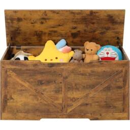 Kelvenix Children's Wooden Toy Box Rustic Brown - Size: 0.6m2 - thumbnail 5