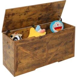 Kelvenix Children's Wooden Toy Box Rustic Brown - Size: 0.6m2 - thumbnail 4