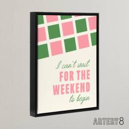 "Artery8 Can't Wait For The Weekend To Begin Simple Retro Framed Canvas Art - Size: W12"" x H16""" - thumbnail 2