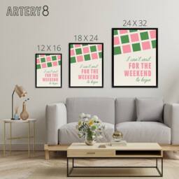 "Artery8 Can't Wait For The Weekend To Begin Simple Retro Framed Canvas Art - Size: W12"" x H16""" - thumbnail 4
