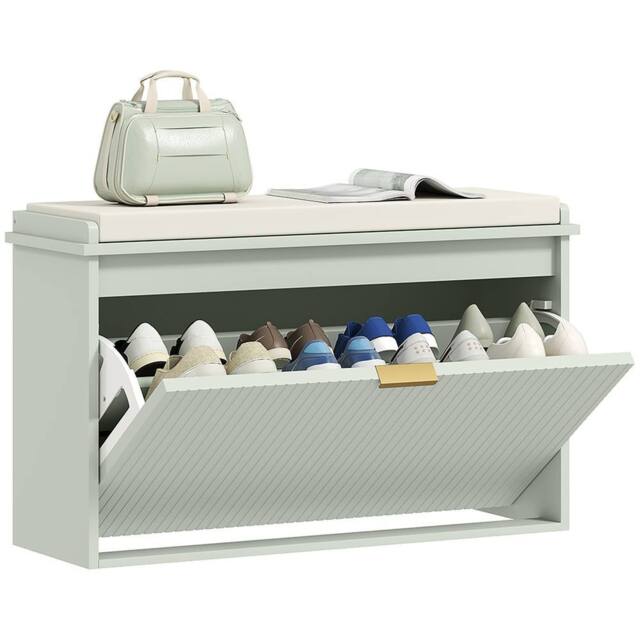 Kelvenix Shoe Bench green 62W x 26D x 47.5H cm - Size: 0.6m2 - image 1