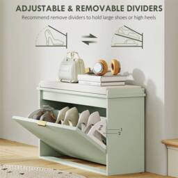 Kelvenix Shoe Bench green 62W x 26D x 47.5H cm - Size: 0.6m2 - thumbnail 5