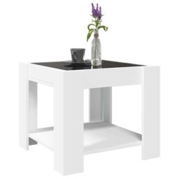 Berkfield Home Coffee Table with LED White 53x53x45 cm Engineered Wood - Size: 53 x 53 x 45 cm - thumbnail 5