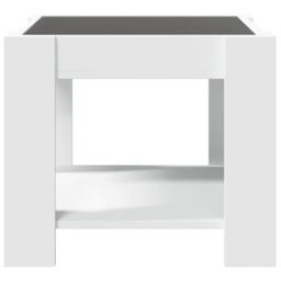 Berkfield Home Coffee Table with LED White 53x53x45 cm Engineered Wood - Size: 53 x 53 x 45 cm - thumbnail 6