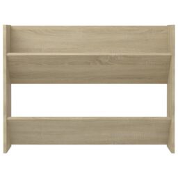 Berkfield Home Wall Shoe Cabinets 2 pcs Sonoma Oak 80x18x60cm Engineered Wood in Brown - Size: 80 x 18 x 60 cm - thumbnail 6