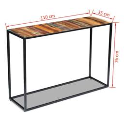 Berkfield Home Beautiful Console Table Solid Reclaimed Wood 110x35x76 cm - Size: 110 x 35 x 76 cm - thumbnail 8