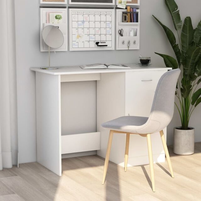 Berkfield Home Desk White 100x50x76 cm Engineered Wood - Size: 100 x 50 x 76 cm - image 1