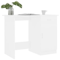 Berkfield Home Desk White 100x50x76 cm Engineered Wood - Size: 100 x 50 x 76 cm - thumbnail 3