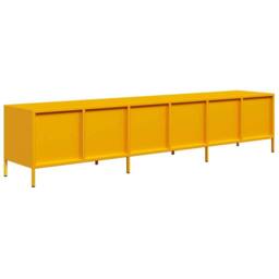 Berkfield Home TV Cabinet Mustard Yellow 202x39x43.5 cm Cold-rolled Steel - thumbnail 7