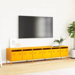 Berkfield Home TV Cabinet Mustard Yellow 202x39x43.5 cm Cold-rolled Steel