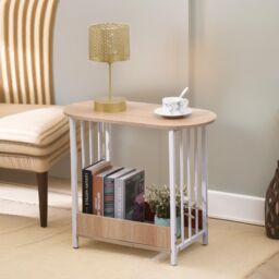 Pirlo Plush 2 Tier Narrow Side Table Oak in Light Oak - thumbnail 5