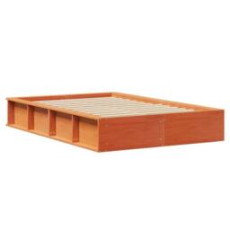 Berkfield Home Bed Frame with Storage Wax brown 140 x 200 cm Solid Pine Wood in Tan - thumbnail 7