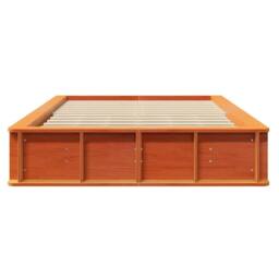 Berkfield Home Bed Frame with Storage Wax brown 140 x 200 cm Solid Pine Wood in Tan - thumbnail 5