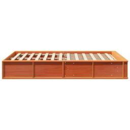 Berkfield Home Bed Frame with Storage Wax brown 140 x 200 cm Solid Pine Wood in Tan - thumbnail 6
