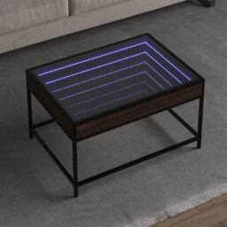Berkfield Home Coffee Table with Infinity LED Brown Oak 70x50x41 cm - Size: 70 x 50 x 41 cm - thumbnail 1
