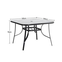 Living and Home 4 Seater Outdoor Garden Dining Table and Chairs Set in Black - thumbnail 7
