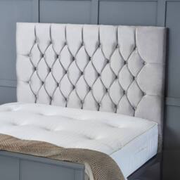"BSSPOKE Mulberry Ottoman Divan Bed Plush Velvet 54"" Headboard & No Mattress in Cream - Size: King" - thumbnail 2