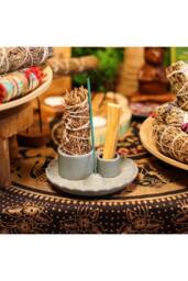 KDMD Blue Lotus Ceramic Palo Santo & Smudge Holder for Rituals & Meditation - thumbnail 1