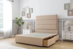 "Sloomy Texas Plush Divan Set 2 Drawers-54"" Headboard in Stone - Size: Small Single"