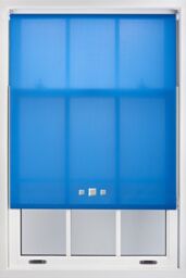 Furnished Daylight Roller Blinds with Triple Square Eyelets - Trimmable Window Shade in Blue - Size: 240 cm width x 165 cm drop - thumbnail 1