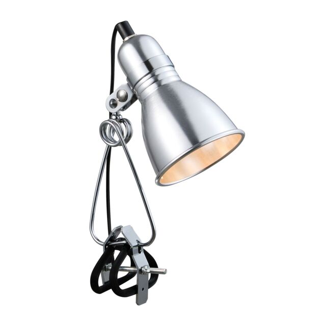 Nordlux Industrial Indoor Clamp Lamp Silver Aluminium E27 Adjustable Head - Mains Powered, IP20 - image 1