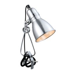 Nordlux Industrial Indoor Clamp Lamp Silver Aluminium E27 Adjustable Head - Mains Powered, IP20 - thumbnail 1