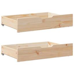 Berkfield Home Decorative Bed Frame with Drawers without Mattress 140x190 cm in Natural - thumbnail 8