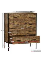 Home Discount Vida Designs Brooklyn 4 Drawer Bedside Cabinet Chest Of Drawers Storage Bedroom Furniture in Dark Brown - thumbnail 3