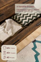 Home Discount Vida Designs Brooklyn 4 Drawer Bedside Cabinet Chest Of Drawers Storage Bedroom Furniture in Dark Brown - thumbnail 4