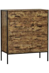 Home Discount Vida Designs Brooklyn 4 Drawer Bedside Cabinet Chest Of Drawers Storage Bedroom Furniture in Dark Brown - thumbnail 8