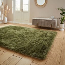 The Rug Shop UK Green Modern Shaggy Plain Easy To Clean Green Area Rug - Size: 160 cm x 230 cm - thumbnail 2