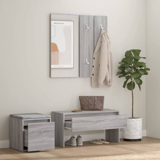 Berkfield Home Hallway Furniture Set Grey Sonoma Engineered Wood - image 1