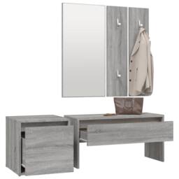 Berkfield Home Hallway Furniture Set Grey Sonoma Engineered Wood - thumbnail 4