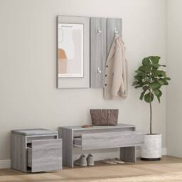 Berkfield Home Hallway Furniture Set Grey Sonoma Engineered Wood