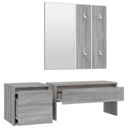 Berkfield Home Hallway Furniture Set Grey Sonoma Engineered Wood - thumbnail 5