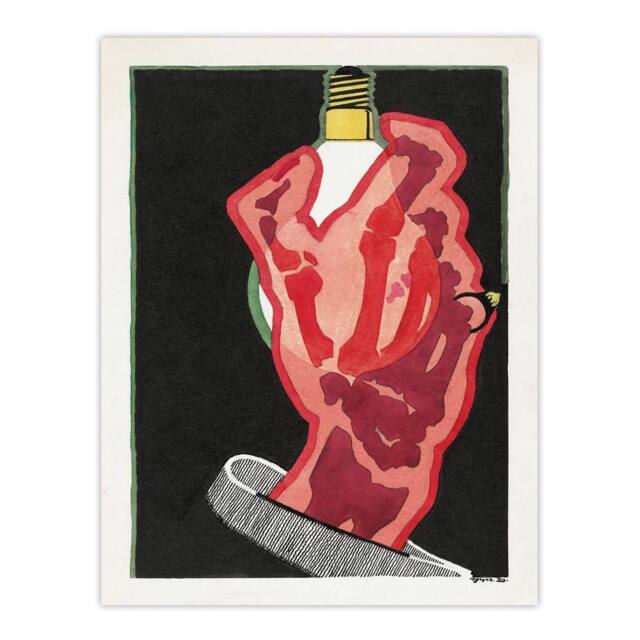 "Artery8 Advertising design for Lamps Reijer Stolk Wall Art Poster Print in Black - Size: W12"" x H16""" - image 1