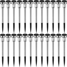 tectake Solar Garden Lights Set Of 24 in Silver - Size: 24 Pack - thumbnail 1