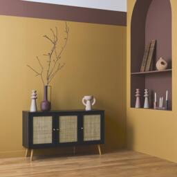 sweeek 120cm sideboard cabinet with wooden effect in Black - thumbnail 6