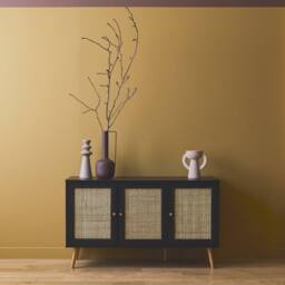 sweeek 120cm sideboard cabinet with wooden effect in Black - thumbnail 1