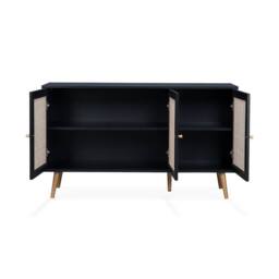 sweeek 120cm sideboard cabinet with wooden effect in Black - thumbnail 7