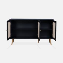 sweeek 120cm sideboard cabinet with wooden effect in Black - thumbnail 3