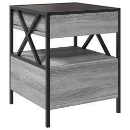 Berkfield Home Bedside Table with Infinity LED Grey Sonoma 40x40x51 cm - Size: 40 x 40 x 51 cm - thumbnail 8