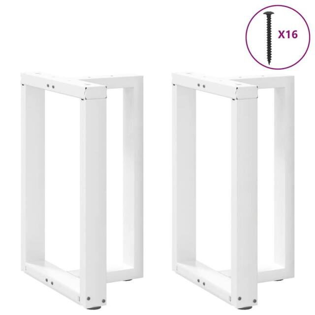 Berkfield Home Modern Dining Table Legs T-Shaped¬†2 pcs White 50x35x(72-73) cm Steel - image 1